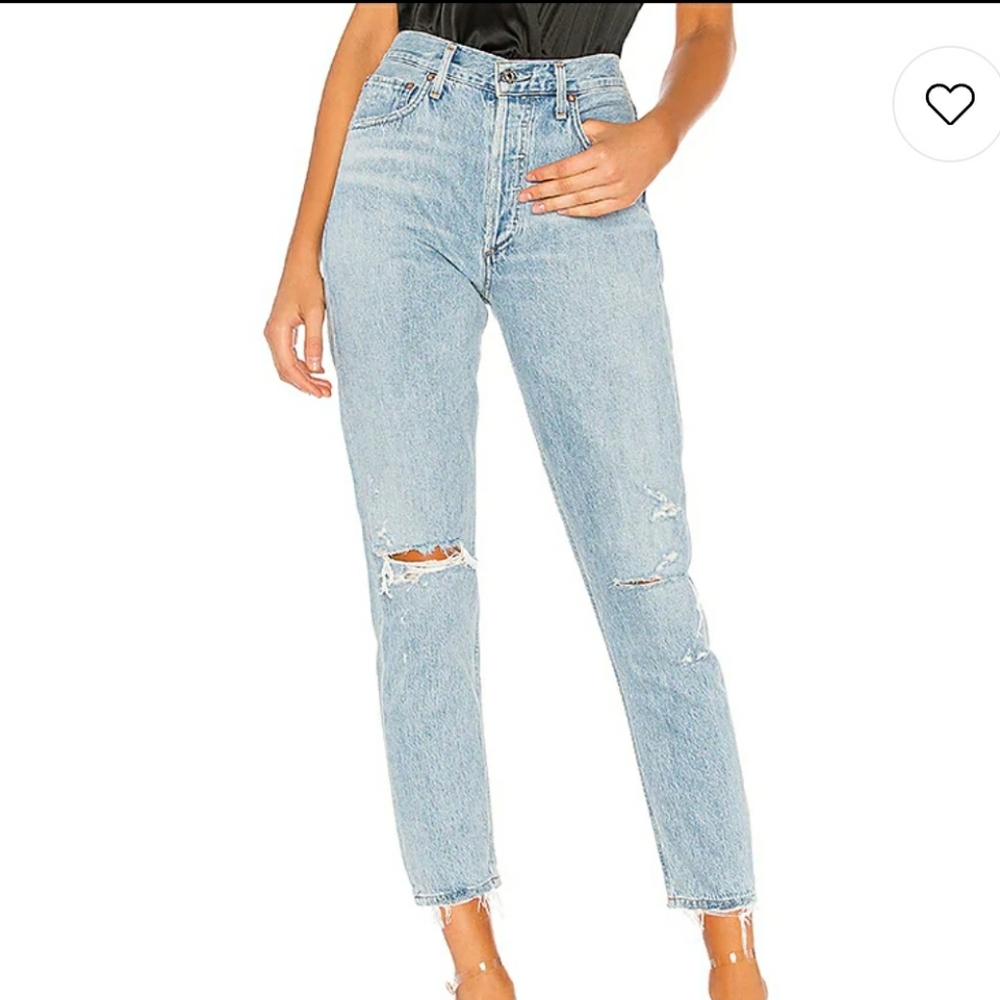 AGOLDE Jamie High Rise Classic Jeans in Shakedown